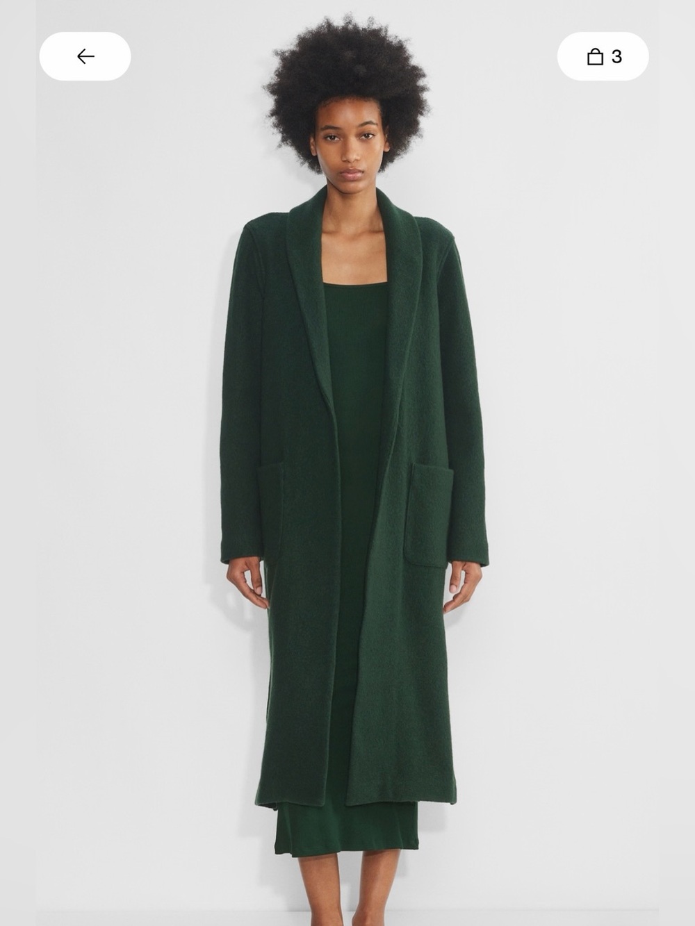 ARITZIA Shawl Merino Wool Jacket in Olive Green. Small